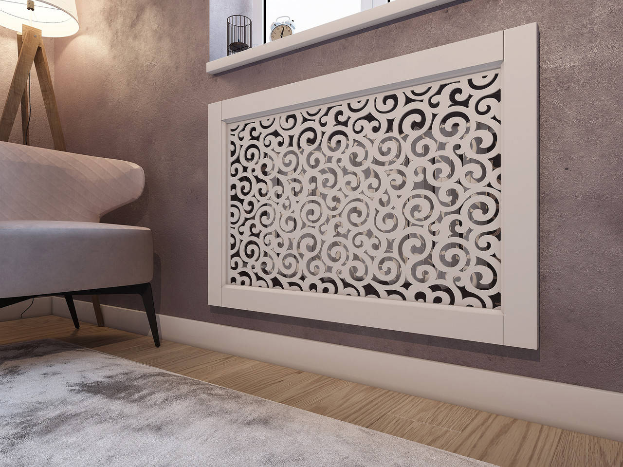 

Декоративная решетка экран (фасад) на батарею отопления R70-F