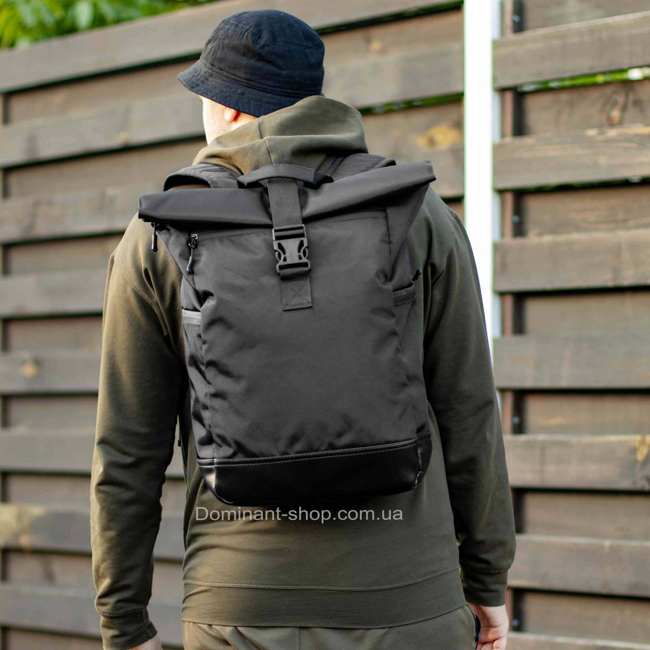 

Рюкзак роллтоп мужской городской Proof черный RollTop молодежный спортивный