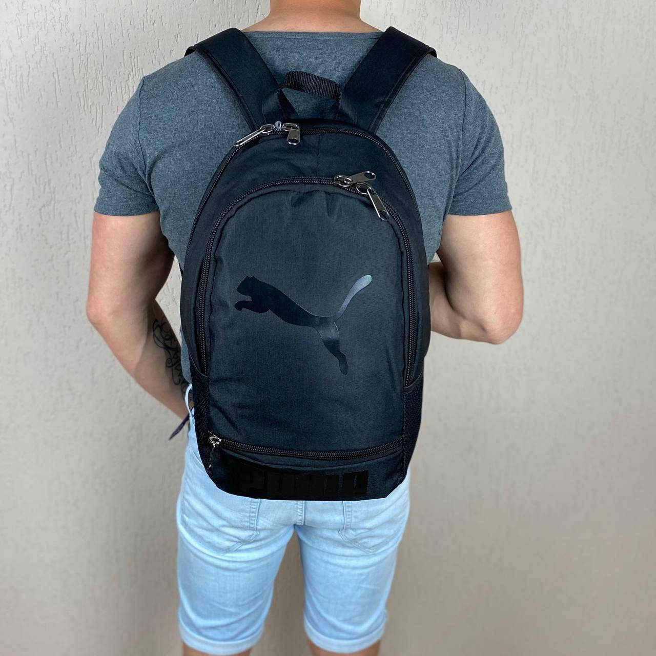 

Мужской спортивный рюкзак Puma Пума городской прочный черного цвета вместителен, Черный