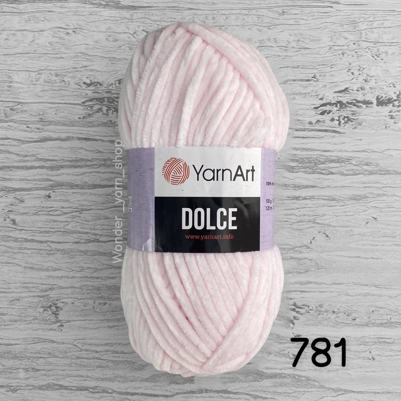 

Плюшевая пряжа YarnArt Dolce (ЯрнАрт Дольче) 781, светло-розовый
