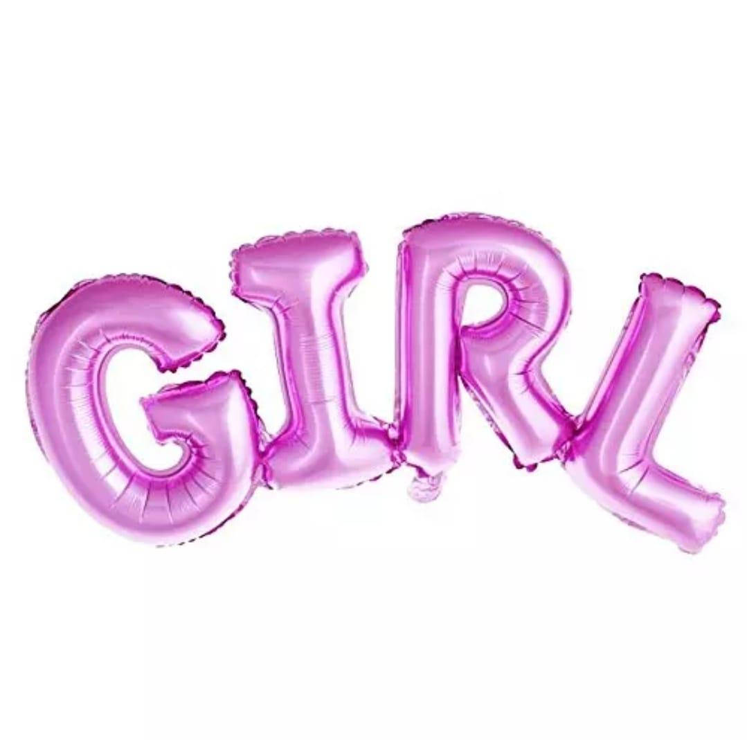 

Фольгированные надувные шары GIRL | Розовый