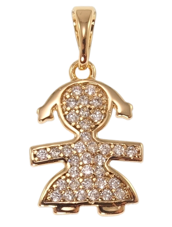 

Кулон Xuping Позолота 18K "Девочка инкрустация цирконием" для цепочки до 5мм