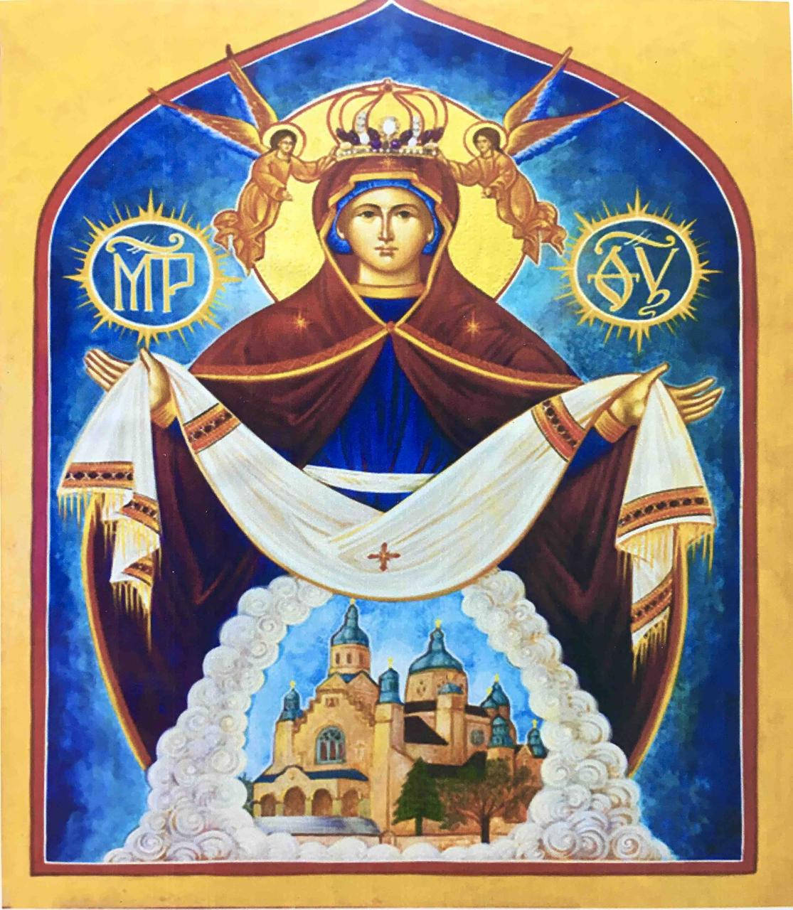 

40*30см Покрова, алмазная живопись, полная выкладка
