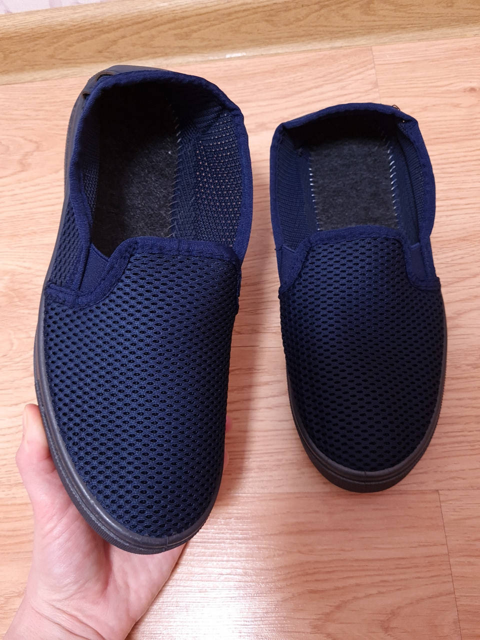 

Мужские макасины сетка-синие. 40(25,5).