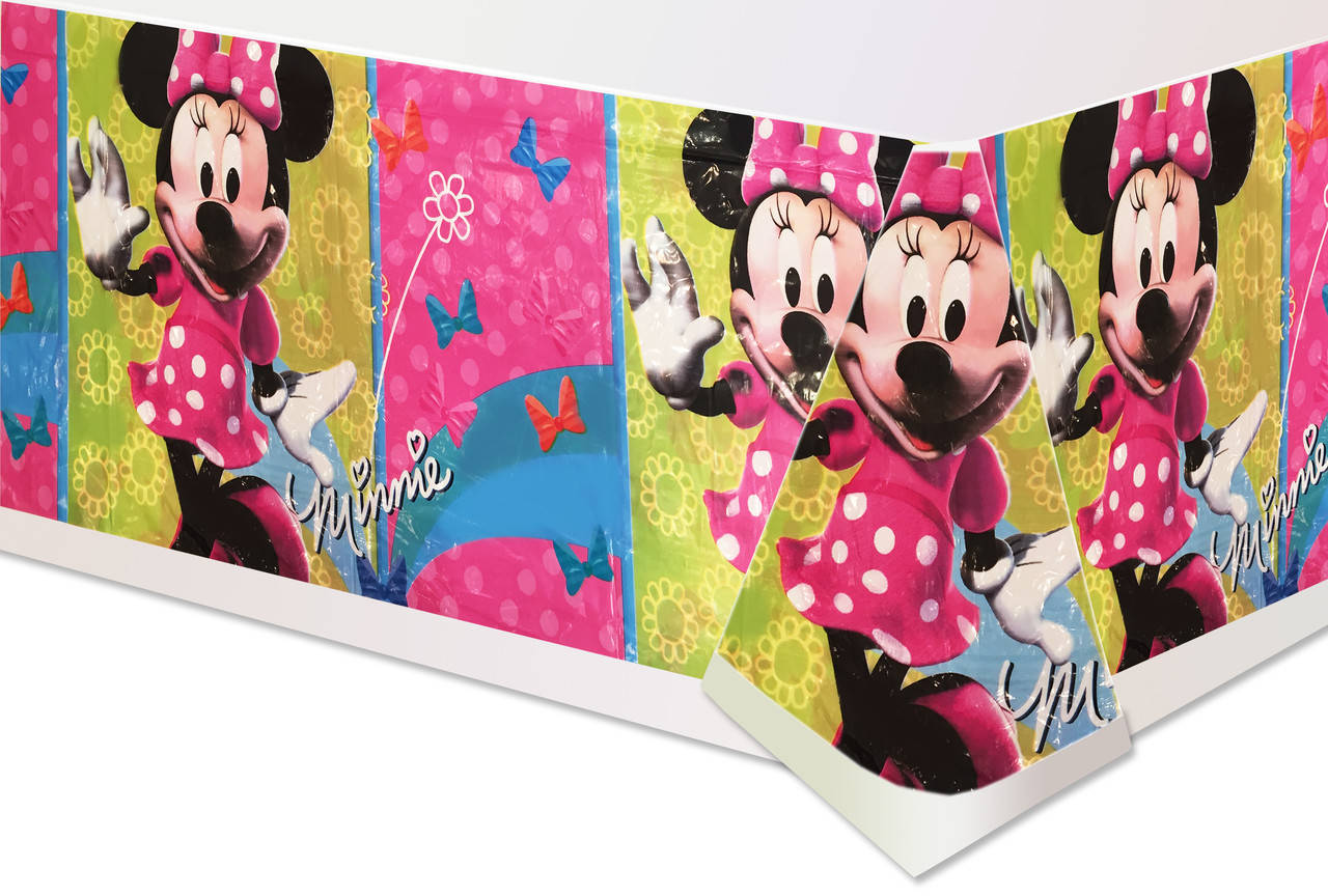 

Скатерть детская полиэтиленовая " Минни Маус в цветочек "