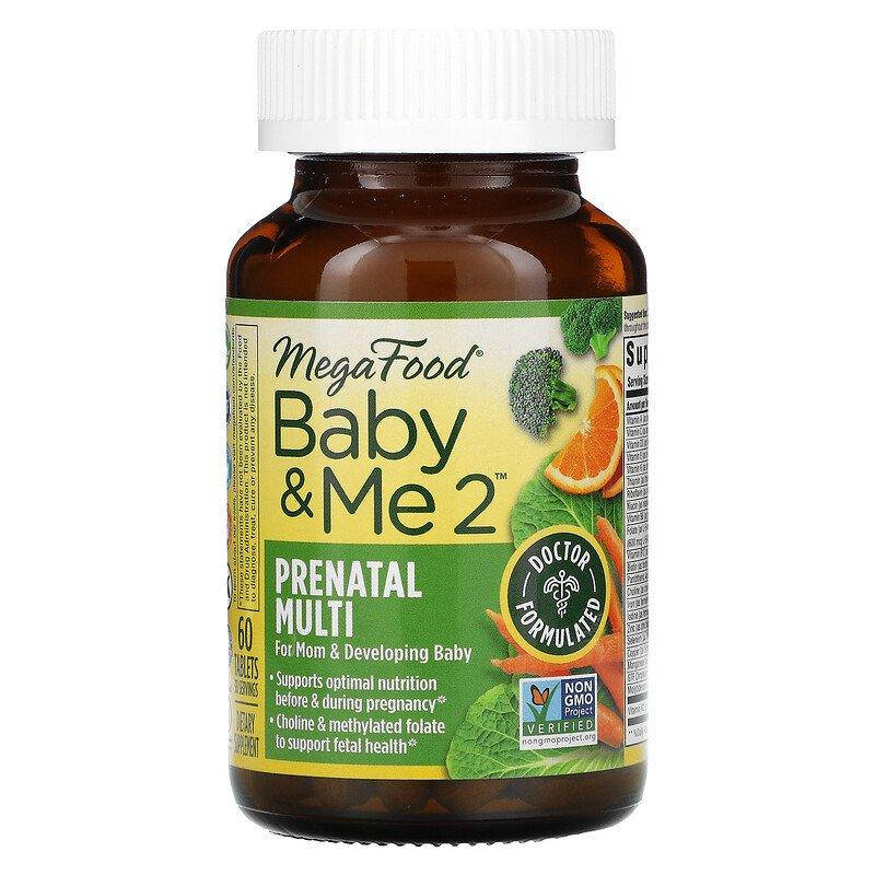 

MegaFood, Baby & Me 2, витамины для беременных, 60 таблеток