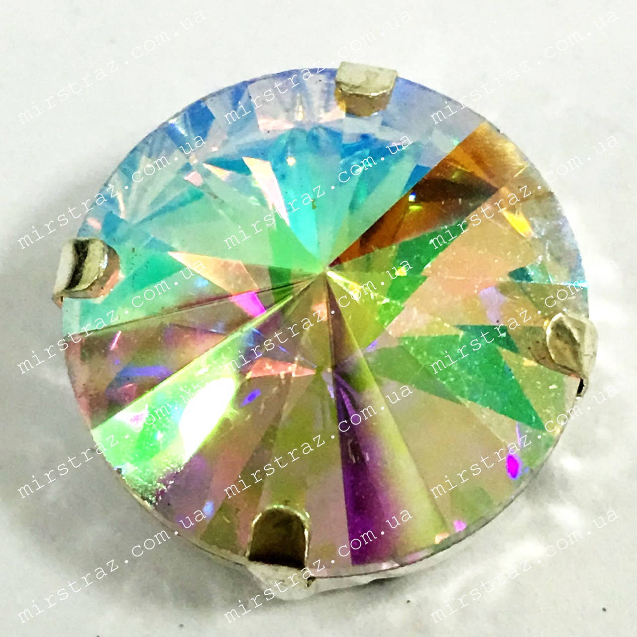 

Стразы в цапах 14мм, цвет Crystal AB, Белый