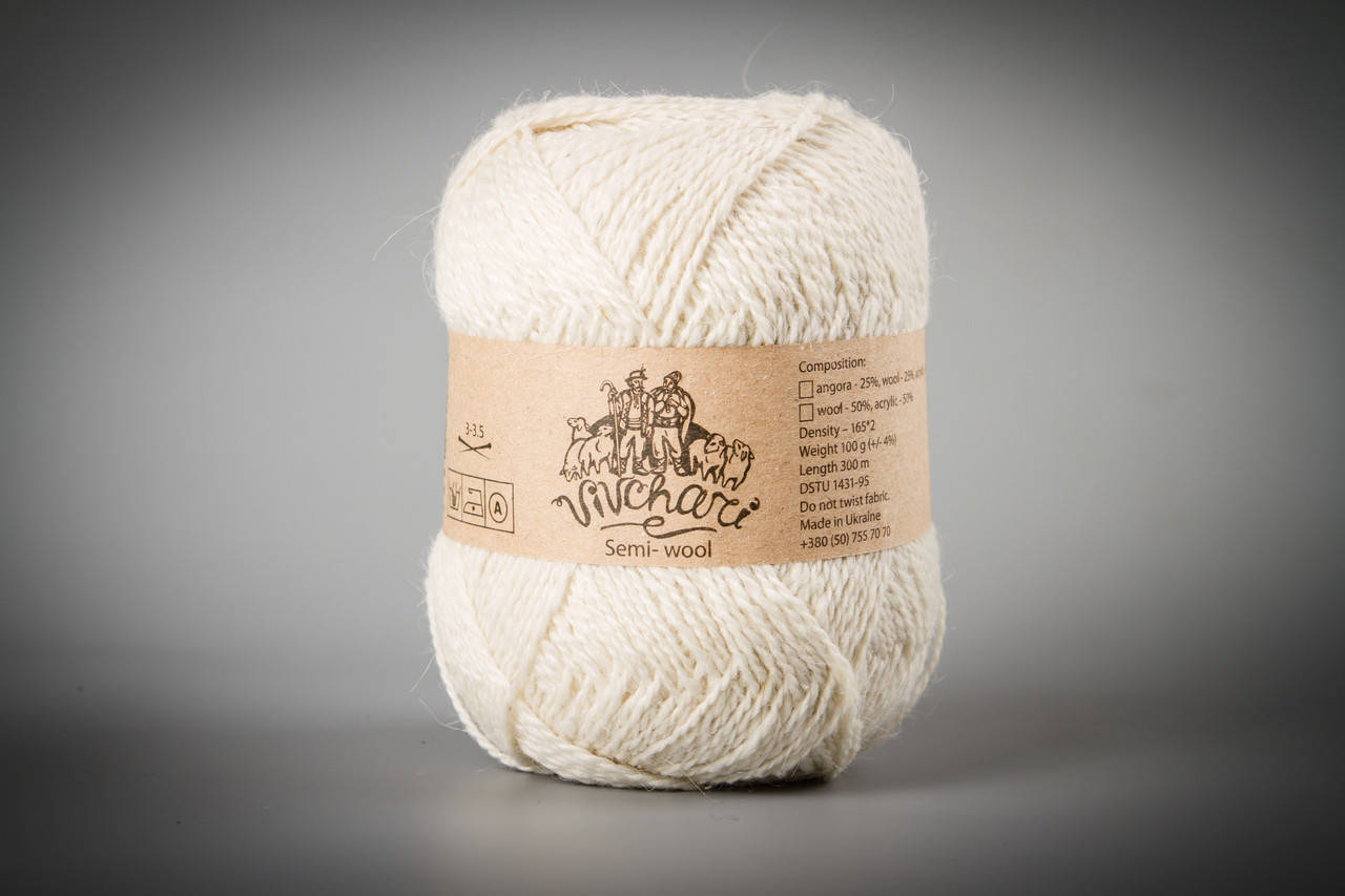 

Пряжа с ангорой Vivchari Semi-Wool Angora, Color No.301 суровый
