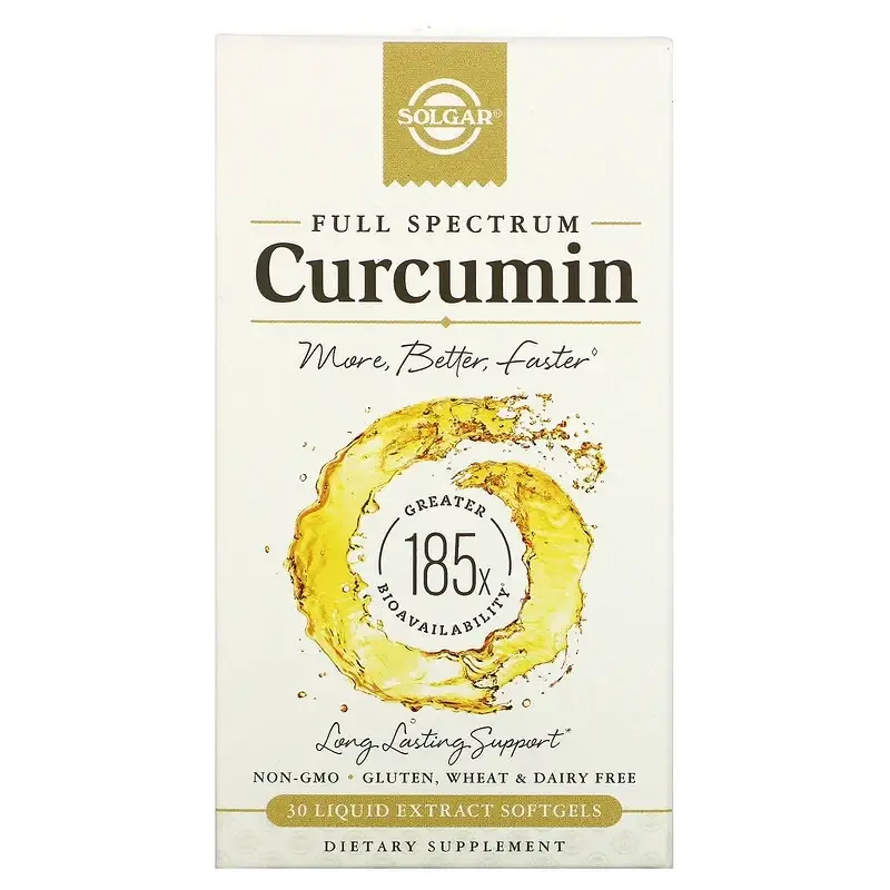 

Куркумин, Curcumin, Solgar, 30 мягких гелей (SOL-59597)