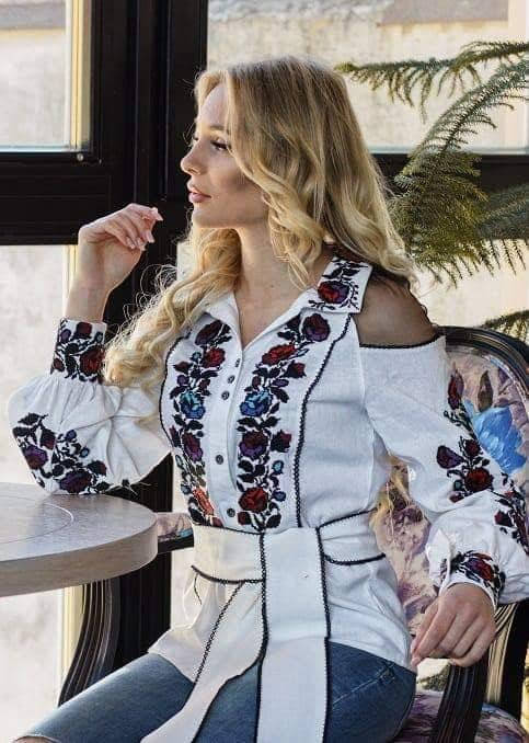 

Вишиванка жіноча на льоні Юлія, Белый
