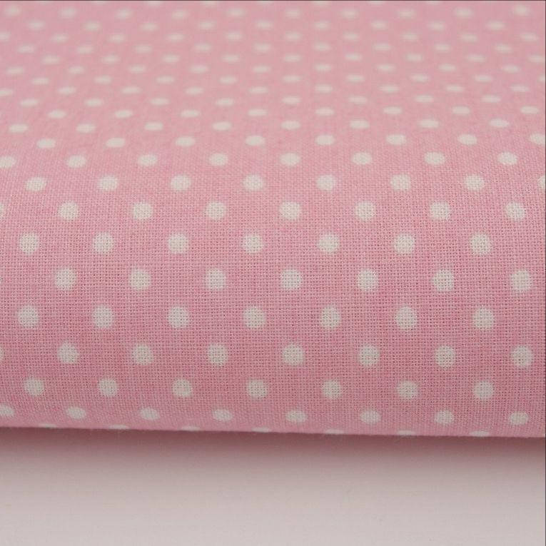 

Ткань хлопок мелкий горошек на нежно -розовом 2мм