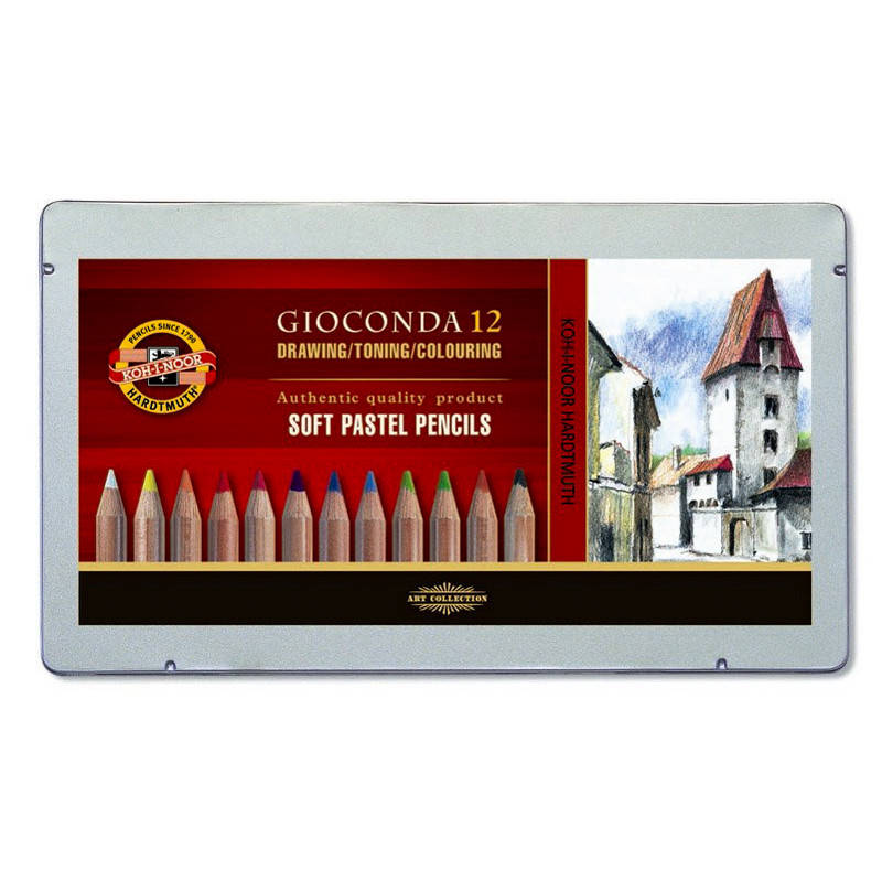 

Карандаши пастельные Koh-i-noor Gioconda набор 12 цветов мелалл пенал (8827012005PL)