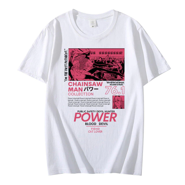 

Футболка белая LOYS Аниме Power hip-hop style