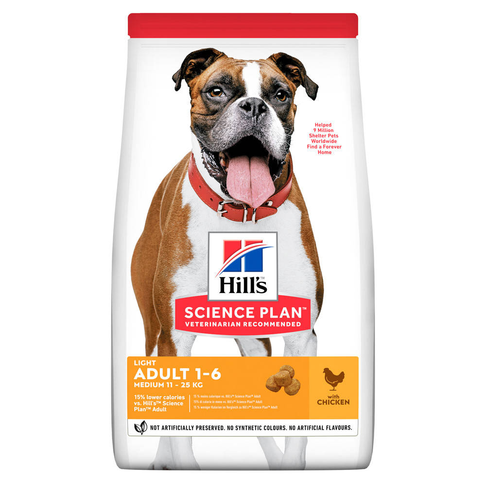 

Hills SP Adult Light Medium 14кг корм для собак средних пород склонных к ожирению