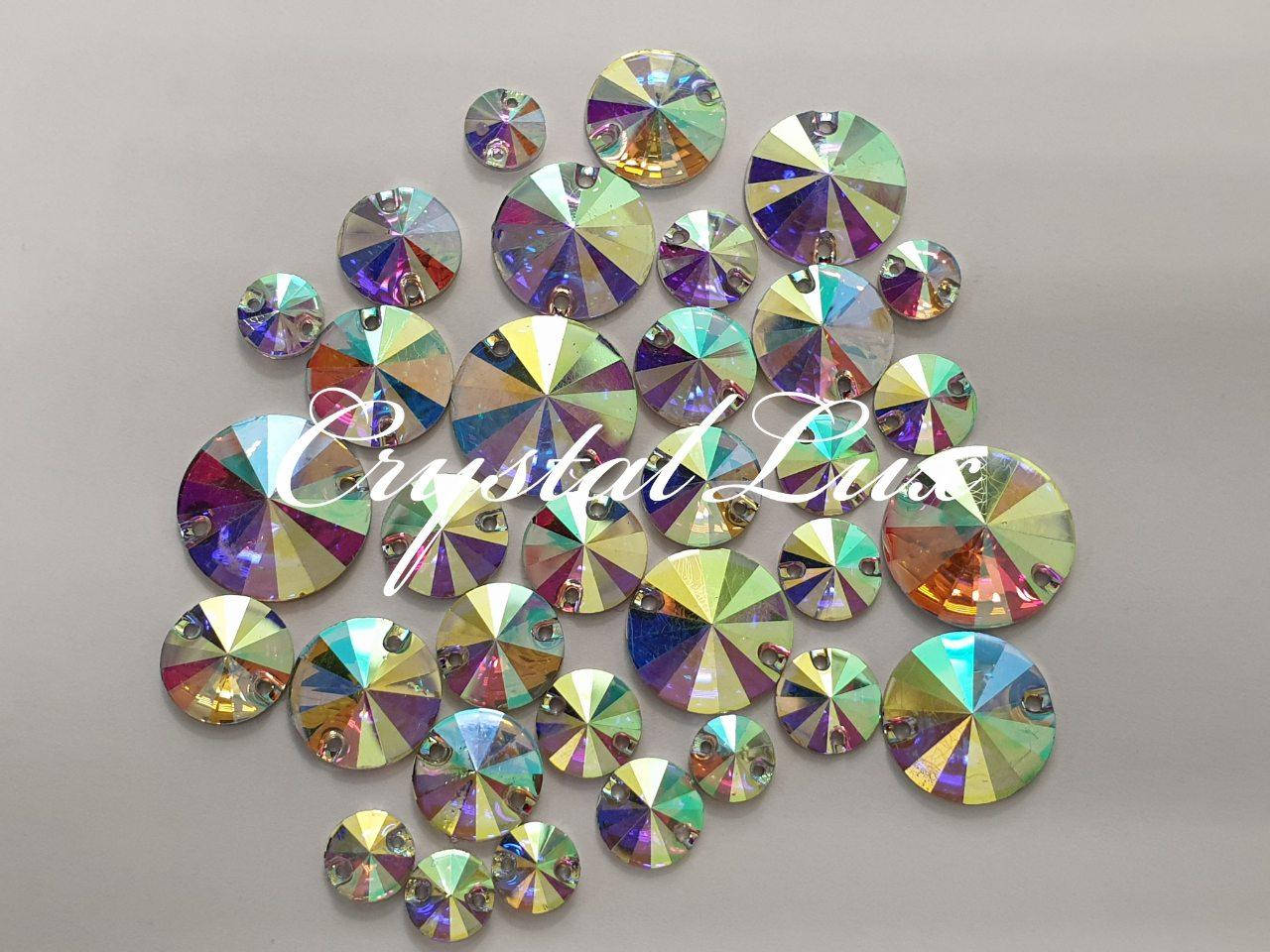 

Стразы пришивные Круги 10мм. Акрил Crystal AB