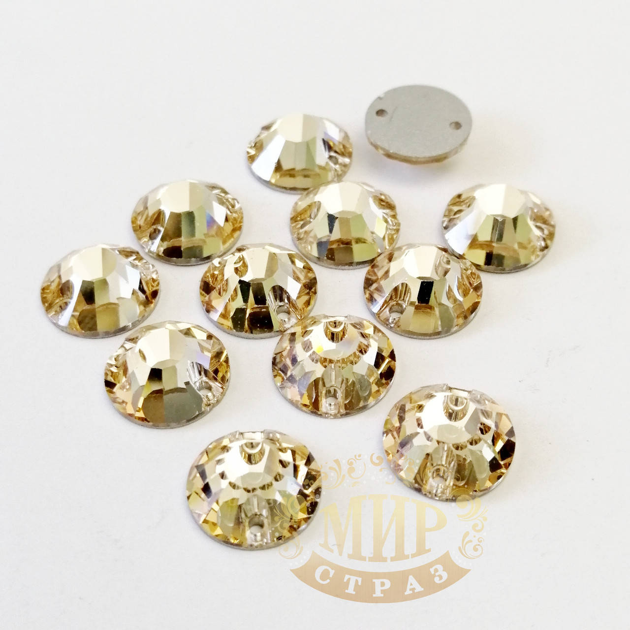 

Пришивные круглые стразы Preciosa, 12мм, цвет Crystal Honey, 1шт