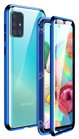 

Магнитный металл чехол FULL GLASS 360° для Samsung Galaxy A51 / Синий
