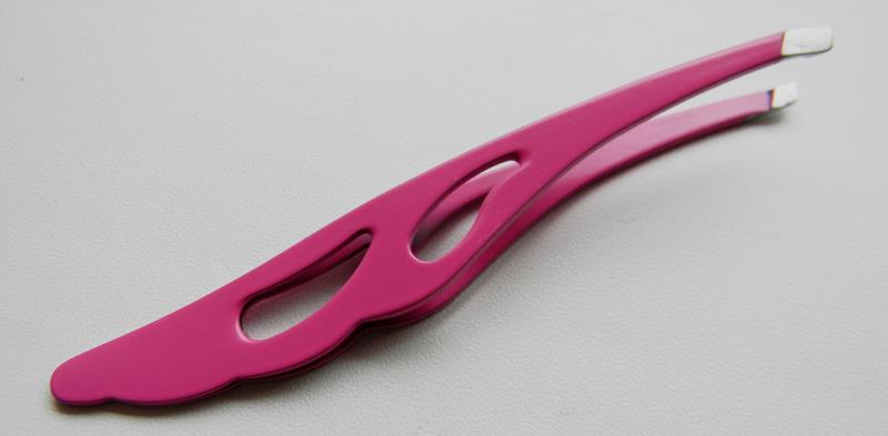 

Пинцет для волос ЭСТЕТ широкий бабочка розовый скошенный