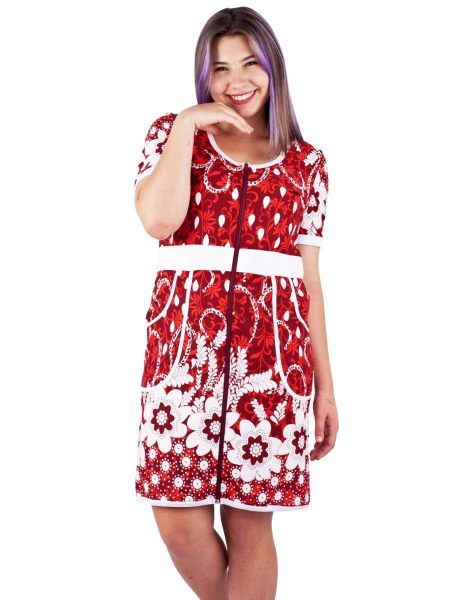 

Красивый женский халат ХЖ-17 абстракция 472 46(р), Красный