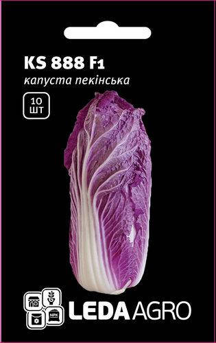 

Семена капусты КС 888 (KS 888) F1, 10 шт., пекинской краснокочанной, ТМ "Леда Агро"