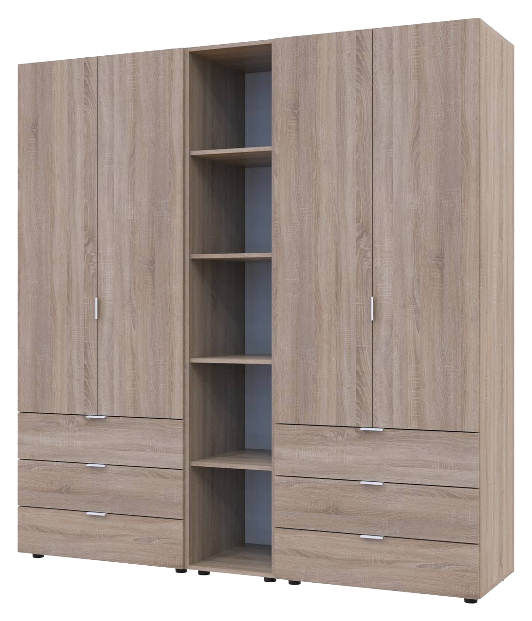 Комплект Doros Гелар з Етажеркою Дуб Сонома 2+2 ДСП 193.2х49.5х203.4 (42005044) 5