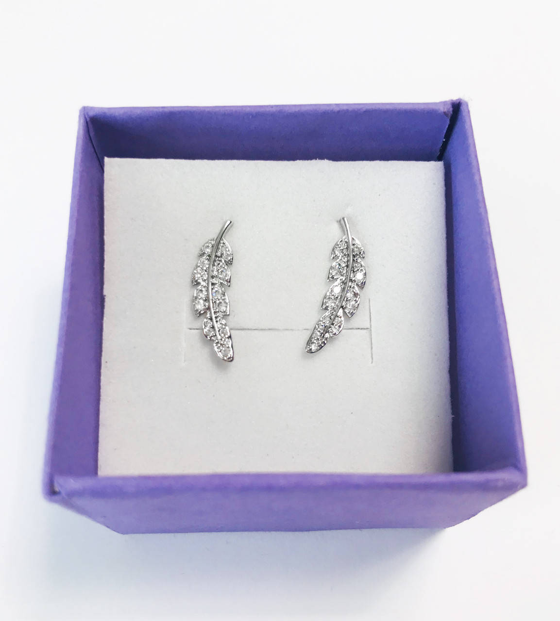 

Сережки срібні "Перо"