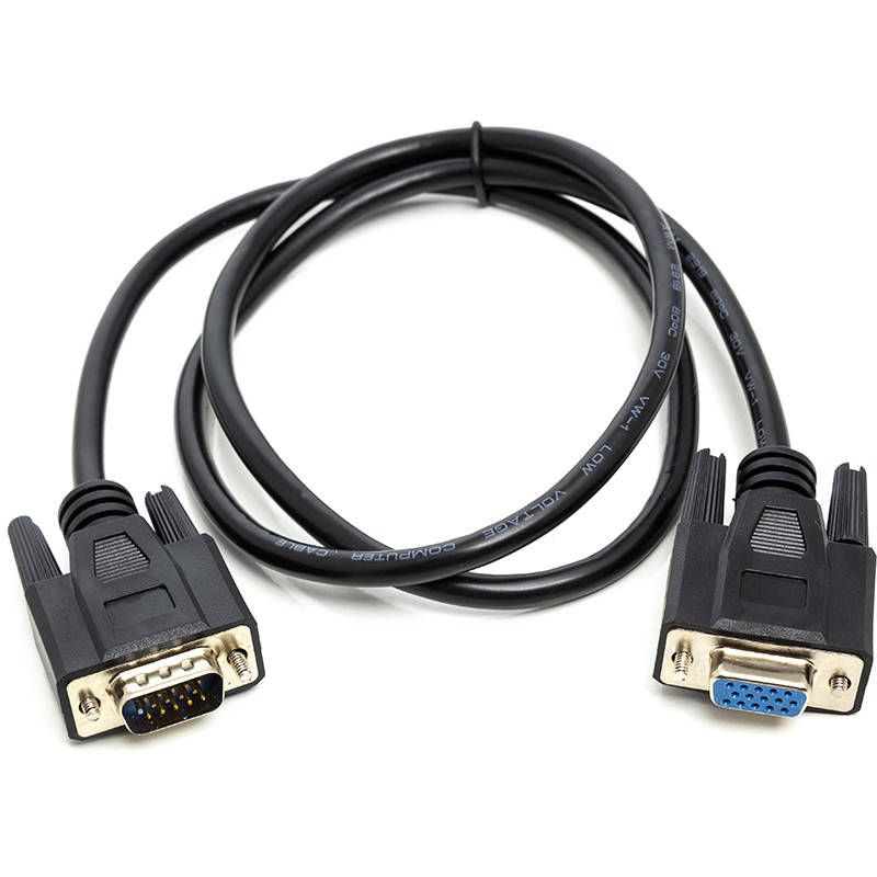 

Видео кабель PowerPlant VGA (M) - VGA (F), 1 м, Черный