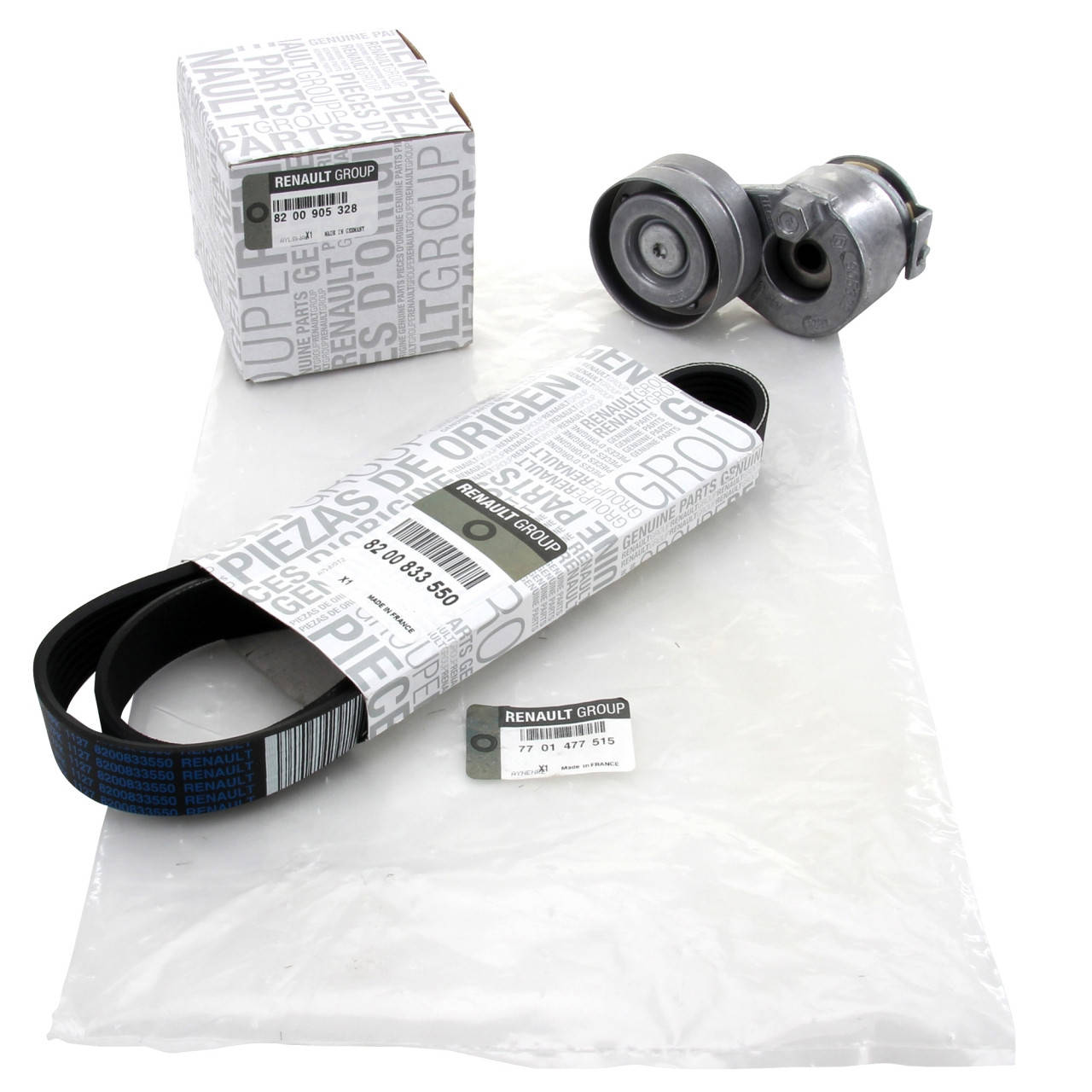 

Комплект ремня(7PK1125) генератора на Рено Сценик II 1.9dci, 2.0i 16V / Renault (Original) 7701477515