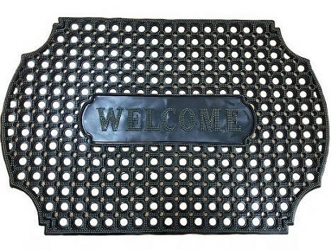 

Коврик придверный резиновый соты Welcome 60 х 90 см, Черный