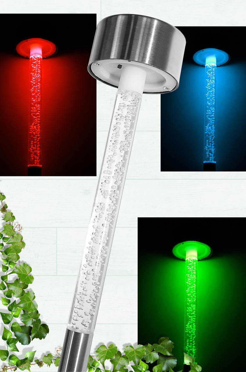 

Светильник газонный Lemanso CAB117 на солнечной батарее RGB металл