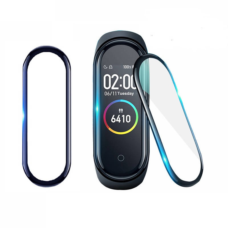 

Защитная пленка для фитнес браслета Xiaomi Mi Band 4 с рамкой, комплект - 2 шт.