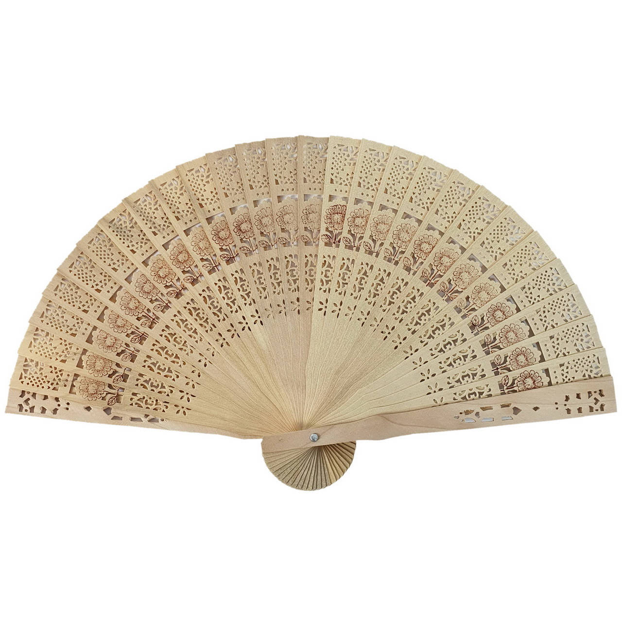

Веер бамбуковый Ажурный 20 см, Бежевый