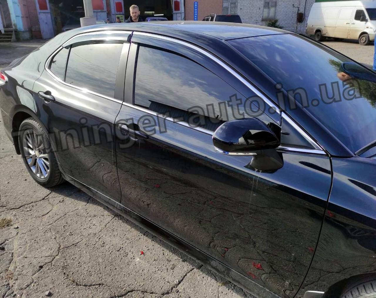 

Дефлекторы окон с хром молдингом Toyota Camry V70 2017-