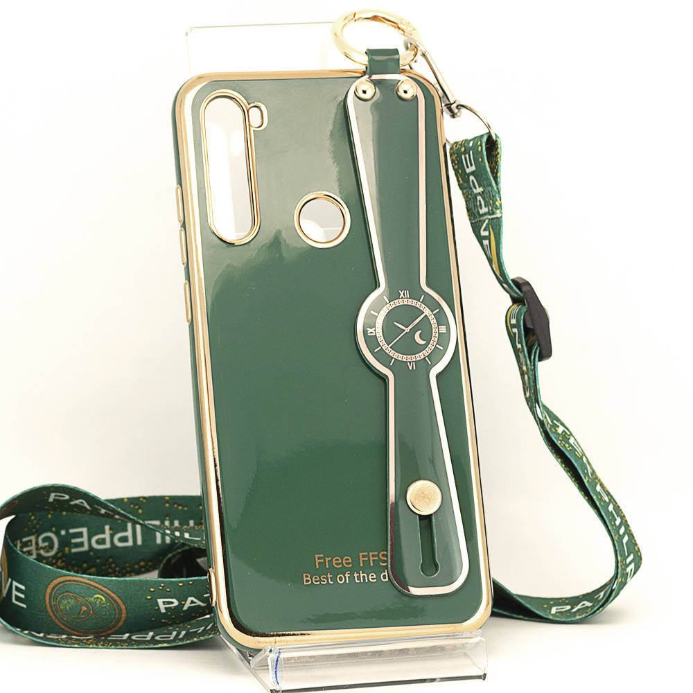 

Чехол Luxury для Xiaomi Redmi Note 8T бампер с ремешком Green, Зелёный