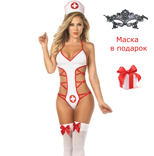 

Эротический наряд Одежда для ролевых игр Нижнее белье Игровой костюм Медсестра М 46