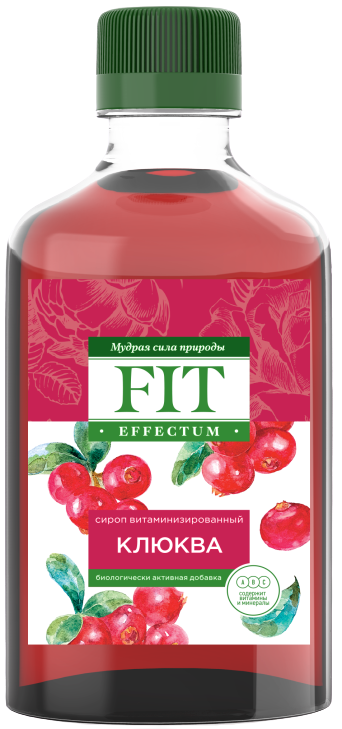 

Низкокалорийный сироп со стевией ФитПарад Fit Effectum вкус "Клюква" (250 мл)