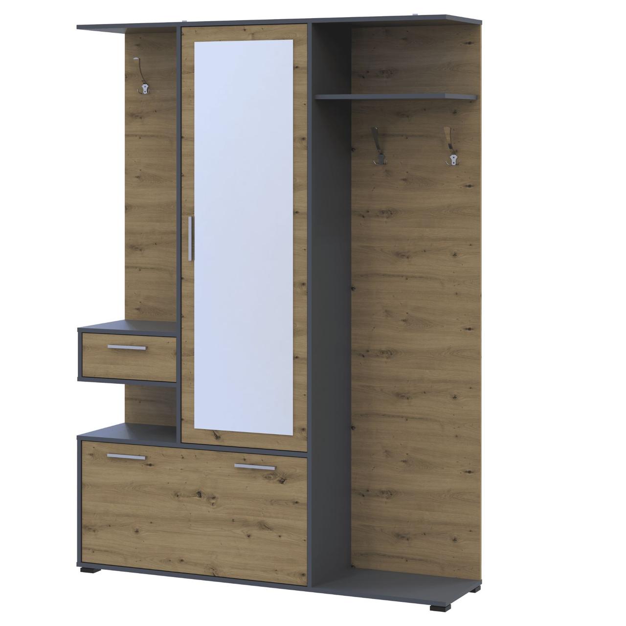 Передпокій Doros Фінч Графит / Дуб Артизан 145х37х202 (44900220) 2