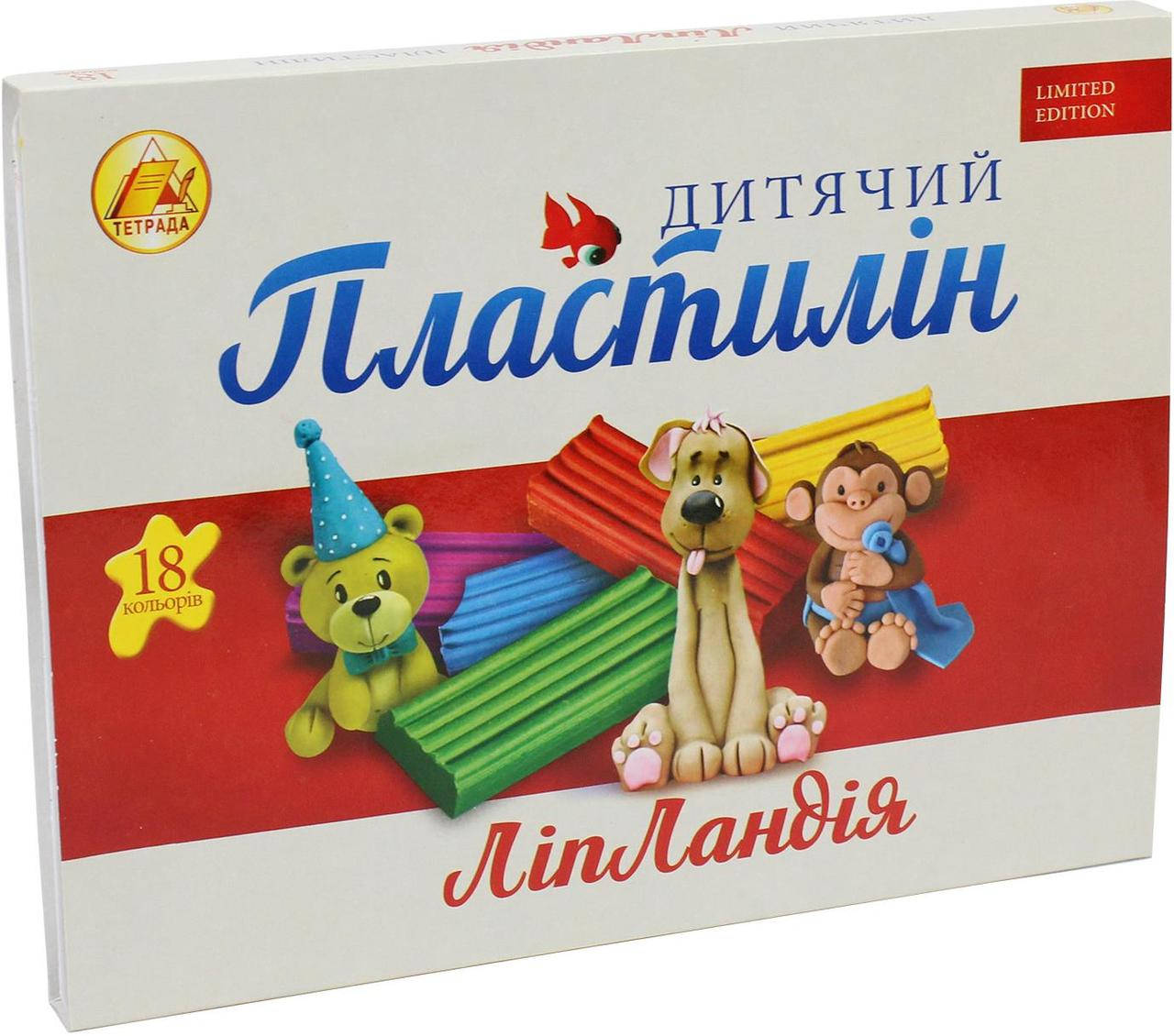 

Пластилін 18 кольор. 360гр Ліпландія/Пластіленд/Тетрада/(20)