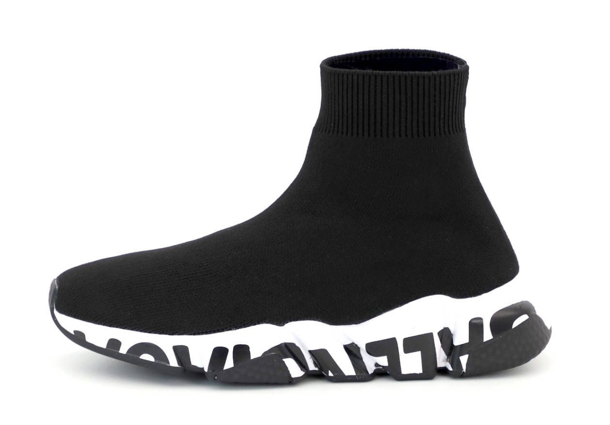 

Кроссовки Balenciaga Speed Trainer Black Graffiti, кроссовки баленсиага спид тренер, баленсияга носки, Черный