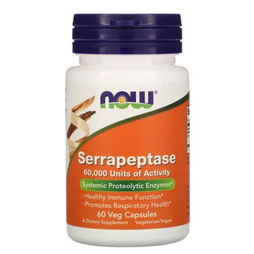 

Серрапептаза, NOW Serrapeptase 60 рослинних капсул