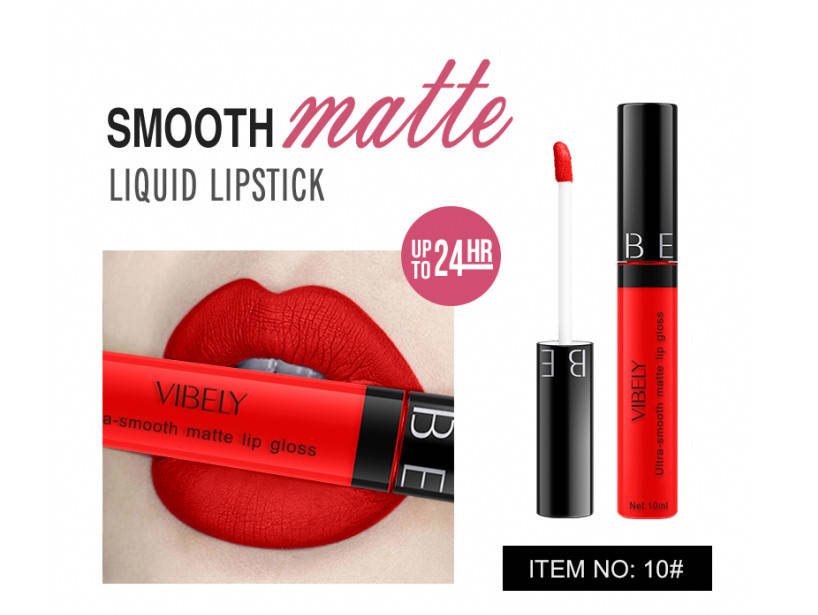 

Жидкая матовая губная помада Vibely Matte Lipgloss Ultra-Smooth #10, 10мл