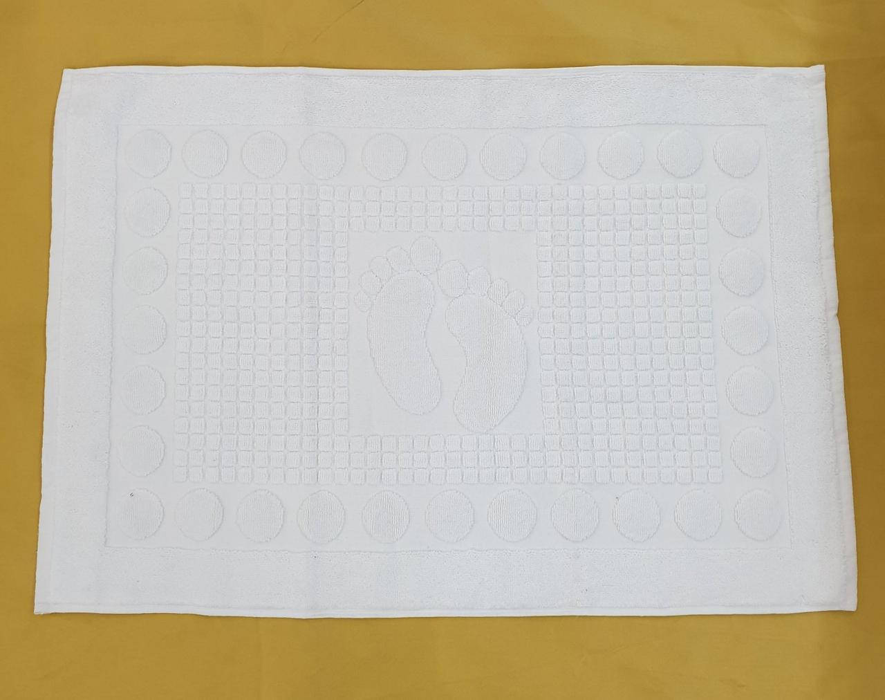 

Коврик махровый полотенце в ванную для ног хлопковый Турция плотность 850г/м2 белый