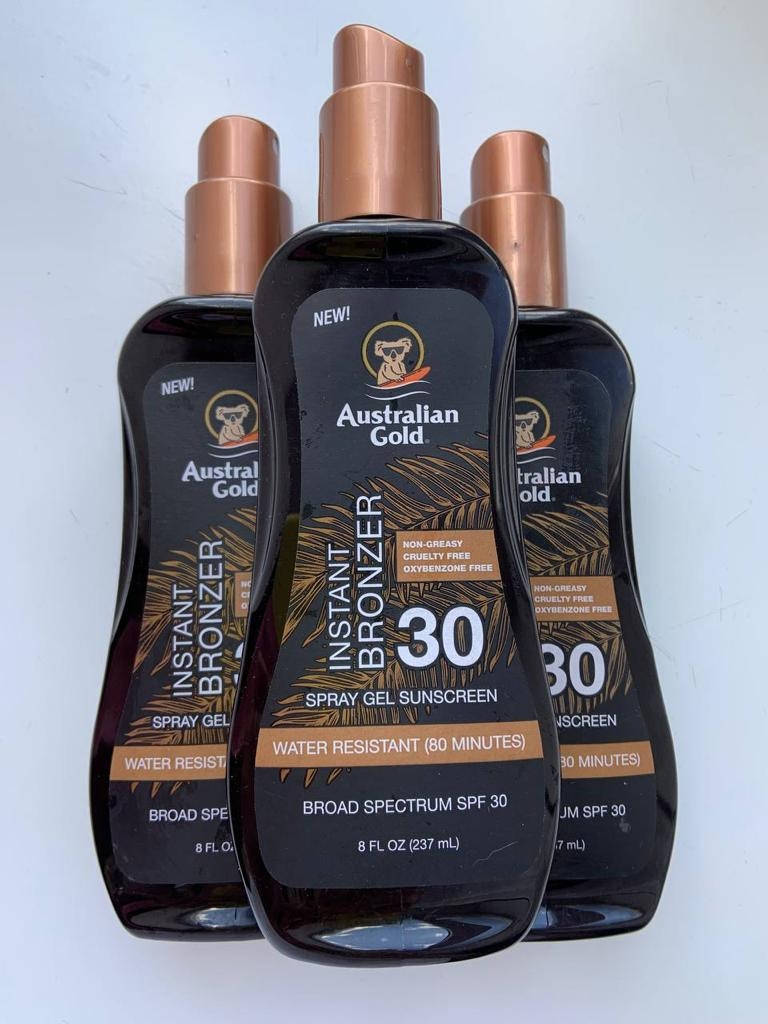 

Спрей-гель для загара с бронзатором Australian Gold Spray Gel Sunscreen with Instant Bronzer SPF 30