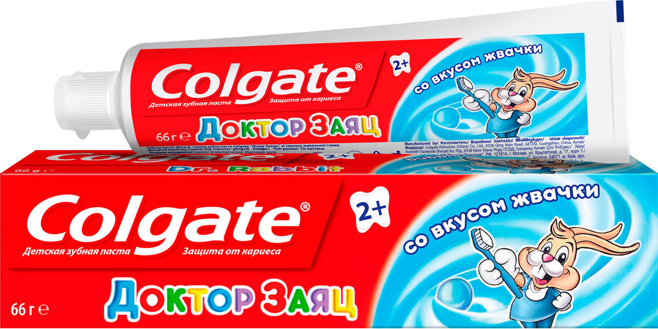 

Детская зубная паста Colgate "Доктор Заяц" со вкусом жвачки 50мл.