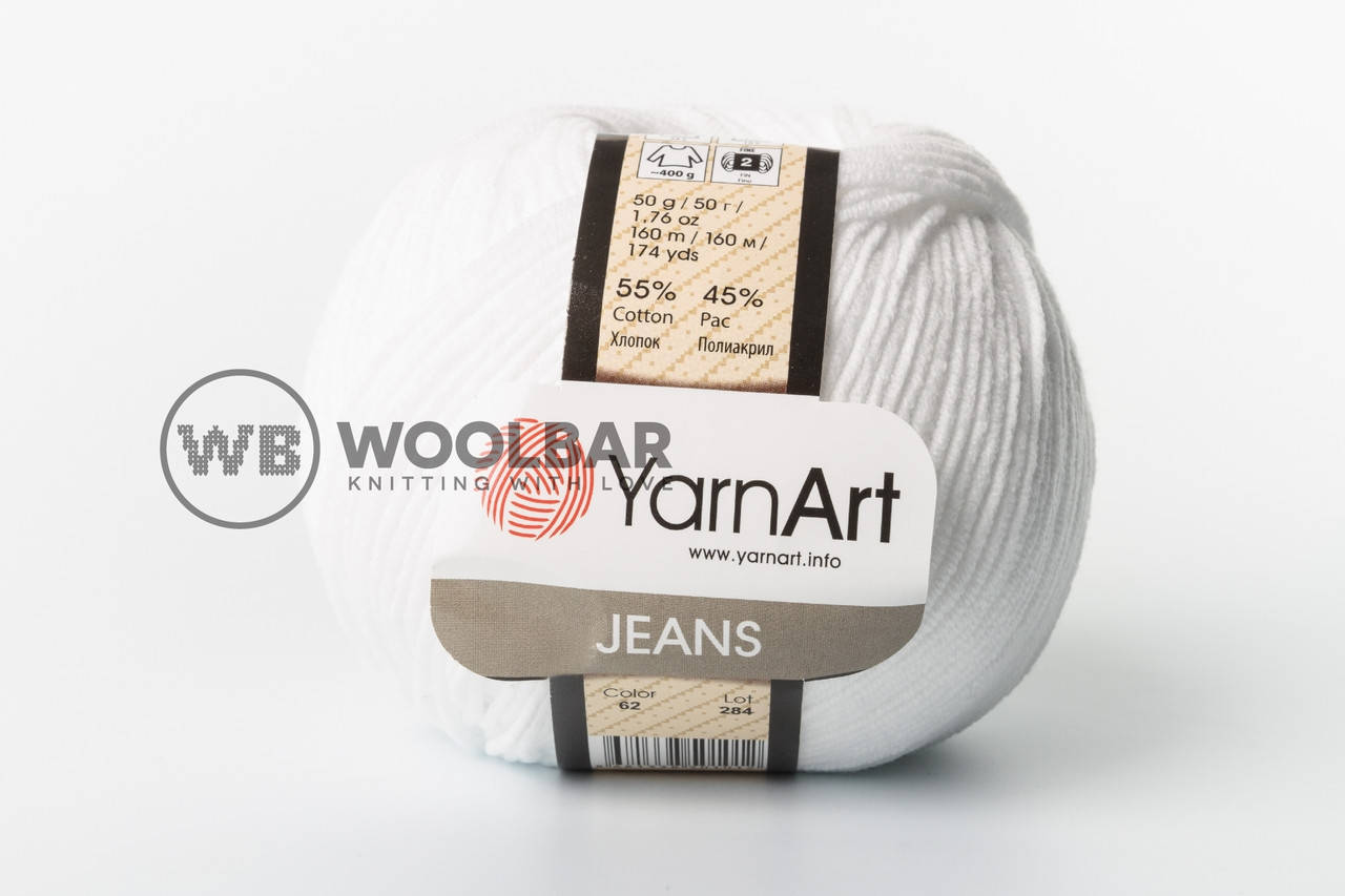 

Пряжа YarnArt Jeans 62 белый