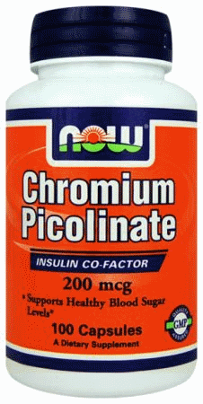 

Пиколинат Хрома Now Foods Chromium Picolinate 200 mcg 100 капсул