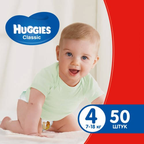 

Подгузники детские Huggies Classic №4 7-18 кг 50 шт