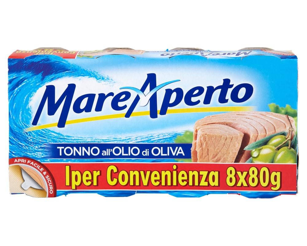 

Тунец консервированный в оливковом масле Mare Aperto, 8шт*80г
