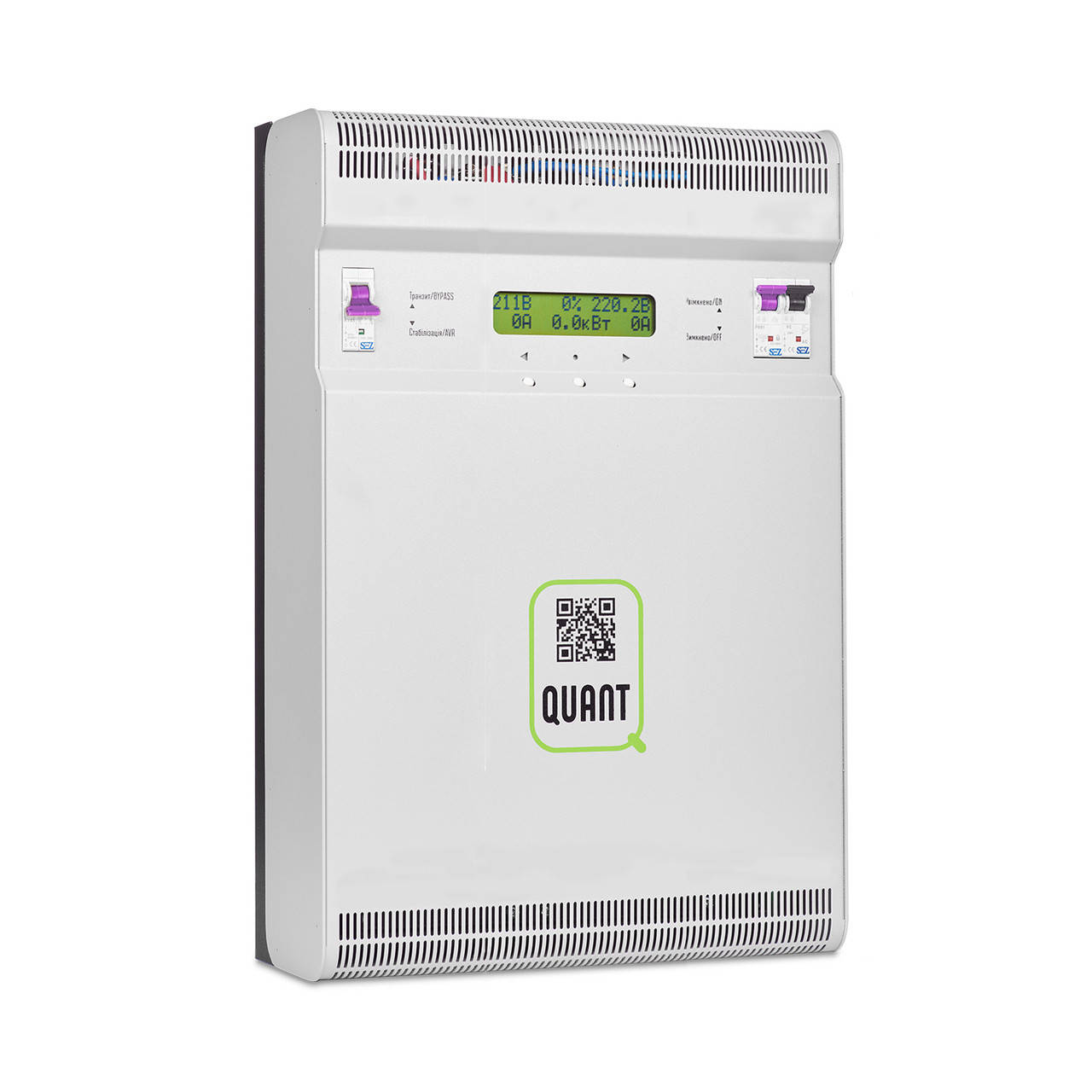 

Стабилизатор напряжения для квартиры / дома Quant-7 на 7 кВт. Рабочий диапазон - 90-350 В.