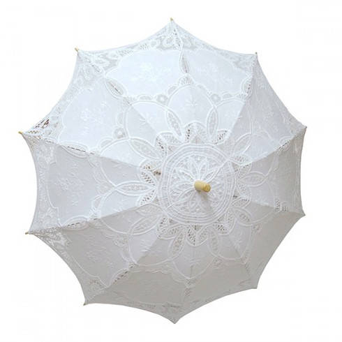 

Зонтик свадебный кружевной бежевый
